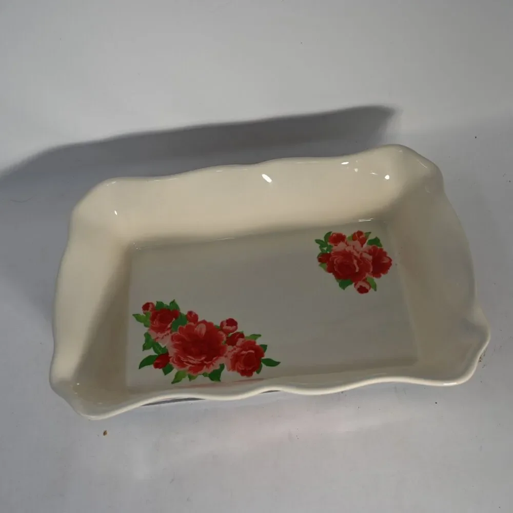 The Pioneer Woman Rectangular Ceramic Baking Dish Rose Floral 13x9 Baker